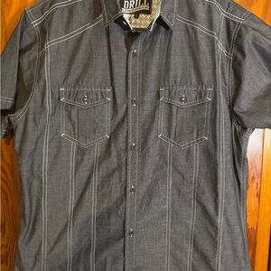 Drill Men's Black Casual Button Down Shirt